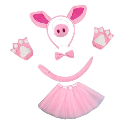 Baoblaze Tier-Schwein-Kostüm, Haarreifen-Outfit, Handschuhe für Tier-Themenpartys, Auftritte, Rosa Rock Baoblaze Tier-Schwein-Kostüm, Haarreifen-Outfit, Handschuhe für Tier-Themenpartys, Auftritte, Rosa Rock von Baoblaze