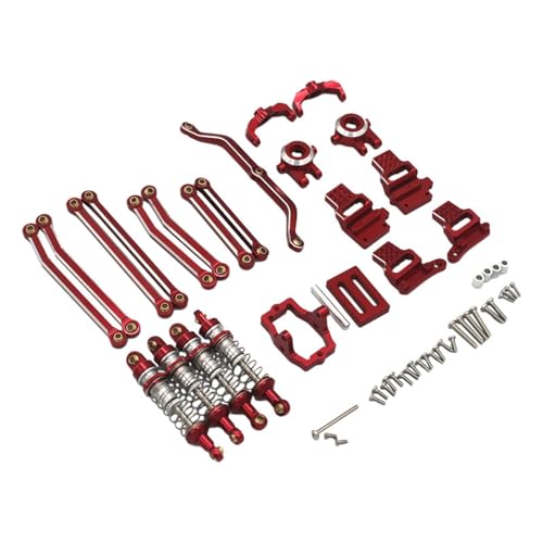 Baoblaze Upgrade-Teile, robuste Combo-Kits, Ersatz-Aluminiumlegierung, DIY-Modifikation für 8560, Maßstab 1:18, RC-Modellauto, Hobby-Fahrzeug, Rot von Baoblaze