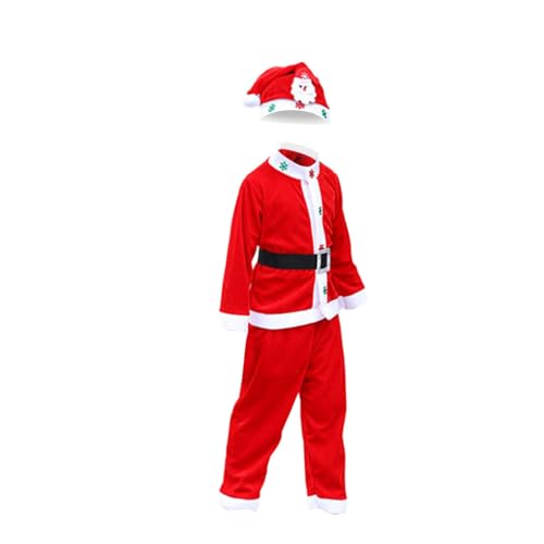 Baoblaze Weihnachtsmann-Kostüm für Kinder, roter Anzug, Weihnachtsanzug, Kleidungsset, Outfit für Halloween, Festival, Karneval, Cosplay, Geschenk, Junge, 160cm von Baoblaze