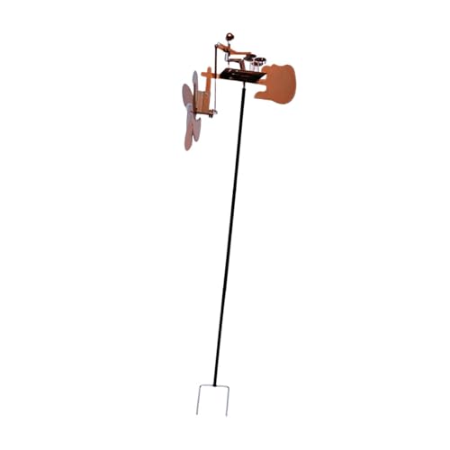 Baoblaze Windmühle für den Hof-Schlagzeuger, Windskulptur, Musikfigur, Statue, Garten-Windspinner für den Hof, Gold von Baoblaze