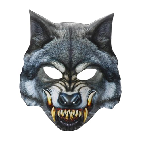 Baoblaze Wolf Cosplay Requisiten Gruselmaske Leichte realistische Tiermaske, Wolfskopfmaske für Rollenspiele Karneval Halloween Party Accs von Baoblaze