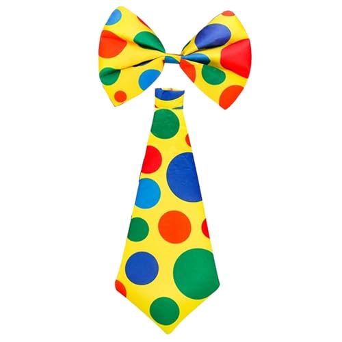 Baoblaze Zirkus-Krawatte und Fliege-Set, Kostümzubehör, Krawatte, Punktmuster, Fliege und Krawatte für Cosplay, Party, Karneval von Baoblaze