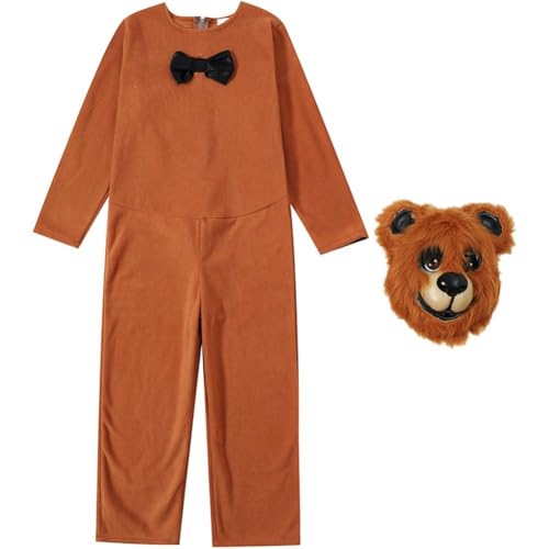 Bär Cosplay Onesie Kostüm Tier Hoodie Kinder Pelz Outfit Braunbär Cosplay Overall Maske Schwanz Karneval Festival Party Anzug Bär Cosplay Onesie Kostüm Tier Hoodie Kinder Pelz Outfit Braunbär Cosplay Overall Maske Schwanz Karneval Festival Party Anzug von Baokuan