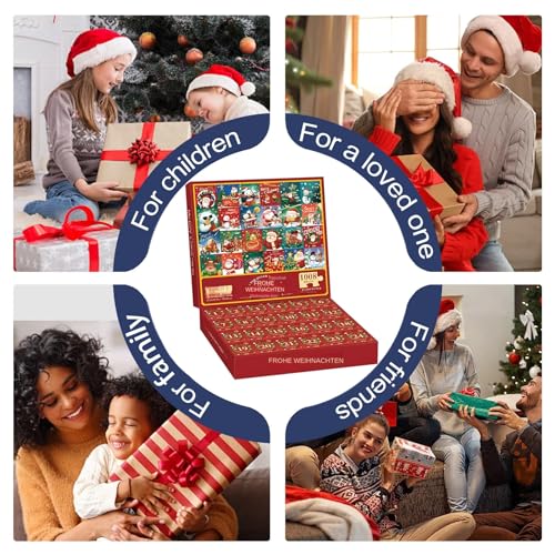 Baoqifong 2025 Weihnachts Adventskalender | 24 Puzzle Countdown Kalender für Weihnachten,Lustiges Interaktives Spielzeug für Saisonale Reisen Klassenraum von Baoqifong