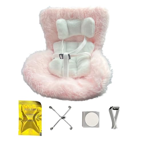 Baoqifong Spielzeug Autositz,Autositz für Wiedergeborene Puppen - Süßer 17cm Plüschsitz für Kinder Fahrzeug Deko Reisespiel von Baoqifong