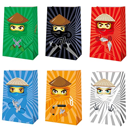 24 Stück Partytüten für Ninja-Geburtstagsparty-Zubehör, Ninja-Party-Geschenk, Goody Treat Candy Bags für Party Favors 24 Stück Partytüten für Ninja-Geburtstagsparty-Zubehör, Ninja-Party-Geschenk, Goody Treat Candy Bags für Party Favors von Baosu