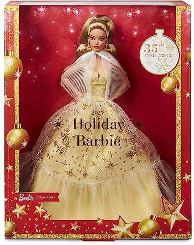 2023 Holiday Barbie Doll, Seasonal Collector Gift, Barbie Signature, Golden Gown and Displayable Packaging, Light Brown Hair 2023 Holiday Barbie Doll, Seasonal Collector Gift, Barbie Signature, Golden Gown and Displayable Packaging, Light Brown Hair von Barbie