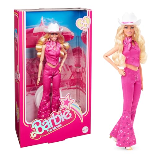 Barbie The Movie - Puppe Filme Fans, Margot Robbie Sammelpuppe im Western-Outfit mit Cowboyhut & Stiefeln Zubehör, als Geschenk für Kinder ab 3 Jahren geeignet, HPK00 von Barbie