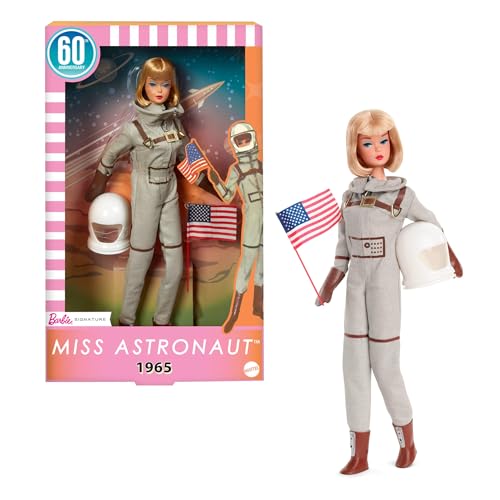 Mattel Barbie Miss Astronaut-Sammelpuppe mit silberfarbenem Anzug, Raumstiefeln und Helm-Zubehörteil, Vintage-Reproduktion des Originals von 1965, JBJ48 Mattel Barbie Miss Astronaut-Sammelpuppe mit silberfarbenem Anzug, Raumstiefeln und Helm-Zubehörteil, Vintage-Reproduktion des Originals von 1965, JBJ48 von Barbie
