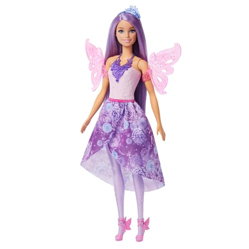 Barbie 3-in-1 Fantasie Puppe, Spielset mit 8 Accessoires inklusive Meerjungfrauen-Schwanzflosse, Feenflügen, königlichen Ketten, Schuhen un vielem mehr für über 10 Verschiedene Looks, JCP74 Barbie 3-in-1 Fantasie Puppe, Spielset mit 8 Accessoires inklusive Meerjungfrauen-Schwanzflosse, Feenflügen, königlichen Ketten, Schuhen un vielem mehr für über 10 Verschiedene Looks, JCP74 von Barbie
