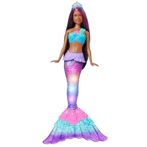 Barbie Dreamtopia Meerjungfrau, Meerjungfrau mit braunen Haaren, 4 Licht- und Soundeffekte, Barbiepuppe mit Meerjungfrauenschwanz, inkl. 1 Barbiepuppe, Geschenk für Kinder ab 3 Jahren,HDJ37 Barbie Dreamtopia Meerjungfrau, Meerjungfrau mit braunen Haaren, 4 Licht- und Soundeffekte, Barbiepuppe mit Meerjungfrauenschwanz, inkl. 1 Barbiepuppe, Geschenk für Kinder ab 3 Jahren,HDJ37 von Barbie
