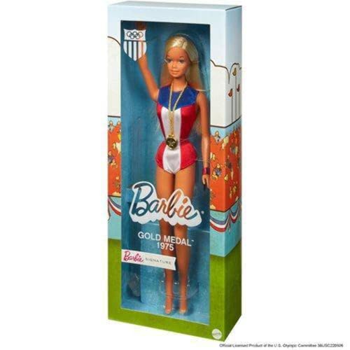 Barbie 1975 Goldmedaillen-Puppen-Reproduktion, mit Olympischen Spielen und Goldmedaillen-Accessoire. mit Puppenst nder und Echtheitszertifikat, Geschenk f r Sammler Barbie 1975 Goldmedaillen-Puppen-Reproduktion, mit Olympischen Spielen und Goldmedaillen-Accessoire. mit Puppenst nder und Echtheitszertifikat, Geschenk f r Sammler von Barbie