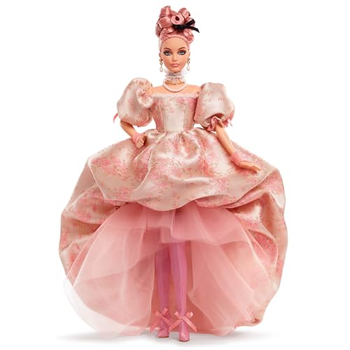 Barbie A Tribute to Fashion Doll - 18th Century Inspired Collectible with Floral Jacquard Gown, Pink Papillote Curls and Accessories - Gold Label Barbie A Tribute to Fashion Doll - 18th Century Inspired Collectible with Floral Jacquard Gown, Pink Papillote Curls and Accessories - Gold Label von Barbie