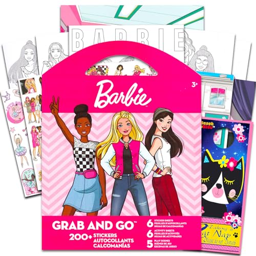 Barbie Aufkleber-Set für Mädchen – Bündel mit 200+ Barbie Stickern, Aktivitätsseiten und Spielszenen plus Türhänger | Barbie Partyzubehör für Mädchen Geburtstag von Barbie