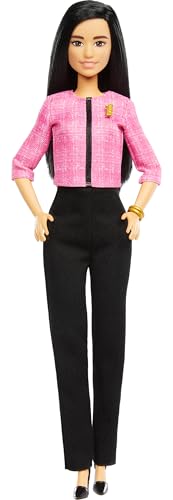 Barbie Careers Puppe & Zubehör, Future Leader mit schwarzen Haaren tragen Outfit mit 2 goldenen Armbändern & "B" Pin, inklusive Aufkleber für Kinder Barbie Careers Puppe & Zubehör, Future Leader mit schwarzen Haaren tragen Outfit mit 2 goldenen Armbändern & "B" Pin, inklusive Aufkleber für Kinder von Barbie