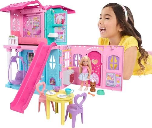 Barbie Chelsea Spielzeug-Puppenhaus mit über 15 Accessoires, das Pop-up-Haus erweitert Sich auf über 42 x 33 cm mit 5 Spielbereichen und Rutsche, mit Kleiner Puppe und Hund, JFW49 Barbie Chelsea Spielzeug-Puppenhaus mit über 15 Accessoires, das Pop-up-Haus erweitert Sich auf über 42 x 33 cm mit 5 Spielbereichen und Rutsche, mit Kleiner Puppe und Hund, JFW49 von Barbie
