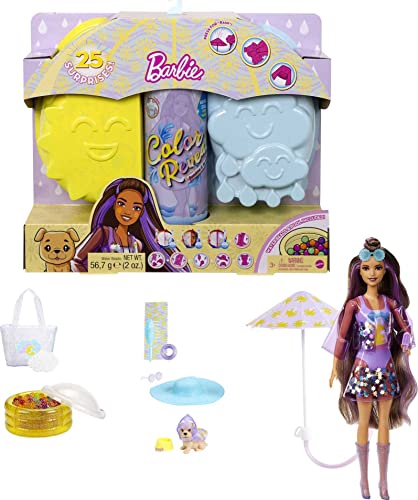 Barbie Color Reveal Puppe mit 7 Überraschungen, Farbwechsel und Zubehör, Serie Sunshine and Sprinkles, Stile können variieren von Barbie