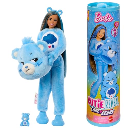 Barbie Cutie Reveal Barbie-Puppe mit Accessoires, Glücksbärchis-Reihe, Modepuppe mit plüschigem Brummbärchi-Kostüm und 10 Überraschungen, einschließlich Farbwechsel und Mini-Bär, JCN96 Barbie Cutie Reveal Barbie-Puppe mit Accessoires, Glücksbärchis-Reihe, Modepuppe mit plüschigem Brummbärchi-Kostüm und 10 Überraschungen, einschließlich Farbwechsel und Mini-Bär, JCN96 von Barbie