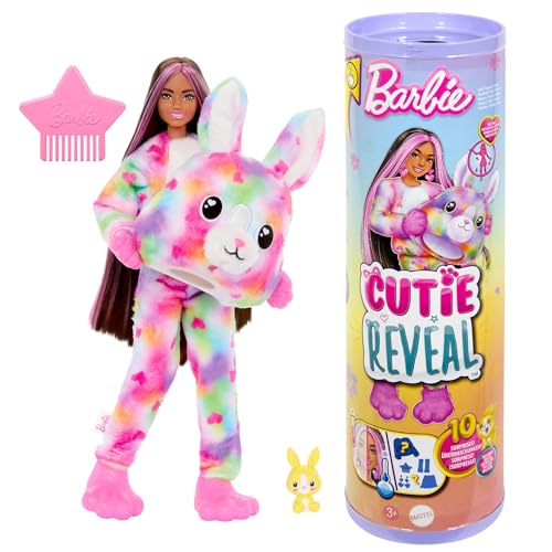 Barbie Cutie Reveal Puppe und Accessoires, Batik-Häschen-Plüschkostüm und 10 Überraschungen mit Farbwechsel, Color Dream-Reihe, HRK38 Barbie Cutie Reveal Puppe und Accessoires, Batik-Häschen-Plüschkostüm und 10 Überraschungen mit Farbwechsel, Color Dream-Reihe, HRK38 von Barbie