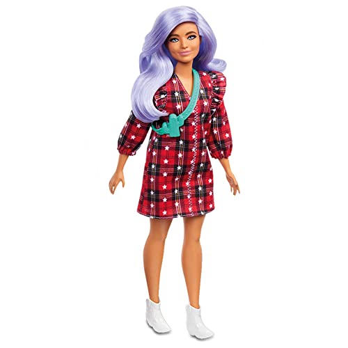 Barbie GRB49 - Fashionistas Puppe im karierten Kleid, Spielzeug für Kinder von 3 bis 8 Jahren von Barbie
