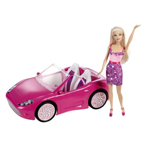 Mattel Y7056 - Barbie - Glam Cabrio und Puppe, Fahrzeug inklusive von Barbie