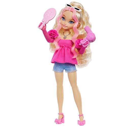 Barbie Dream Besties Puppe und Accessoires, bewegliche Barbie Malibu“ Modepuppe mit welligem blonden Haar, 11 Teile zum Thema Make-up und Haare, HYC21 Barbie Dream Besties Puppe und Accessoires, bewegliche Barbie Malibu“ Modepuppe mit welligem blonden Haar, 11 Teile zum Thema Make-up und Haare, HYC21 von Barbie