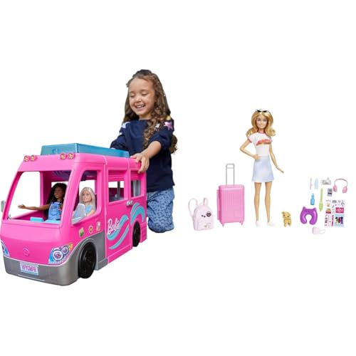 Barbie Dream Camper Van (75 cm) mit 7 Spielbereichen & -Puppe von Barbie