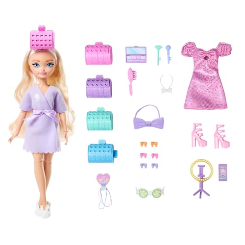 Barbie Dream GET Ready Malibu Modepuppe mit Haar zum Stylen, einschließlich Überraschungs-Accessoires für die Haare und mehr als 15 Looks, JGG38 von Barbie