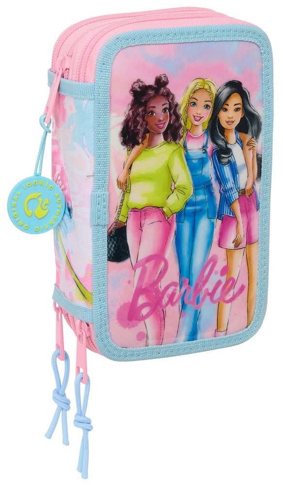 Barbie Dreifach-Federmäppchen, Rosa/Hellblau von Barbie