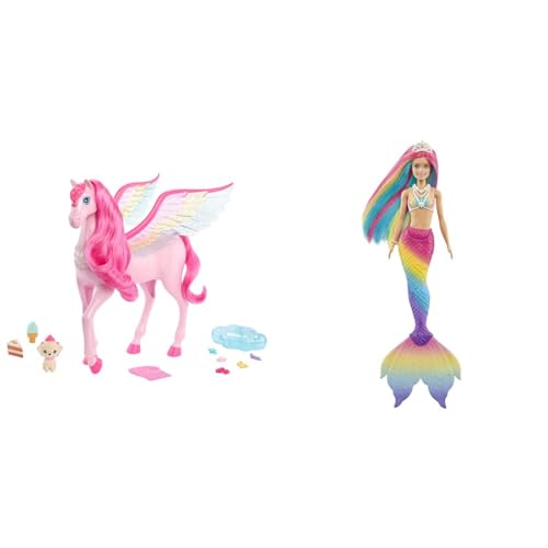 Barbie Ein Verborgener Zauber Pegasus & Dreamtopia Rainbow Magic Mermaid, Meerjungfrau mit Regenbogenhaaren Barbie Ein Verborgener Zauber Pegasus & Dreamtopia Rainbow Magic Mermaid, Meerjungfrau mit Regenbogenhaaren von Barbie