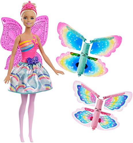 Mattel Barbie FRB08 Dreamtopia Regenbogen-Königreich Magische Flügel-Fee Puppe (blond) von Barbie