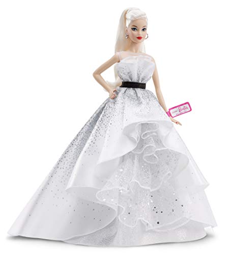 Barbie FXD88 Sammlerpuppe zum 60. Jubiläum, ca. 30 cm groß, blond, mit einem Kleid und einem Armband, die einem Diamanten nachempfunden sind von Barbie