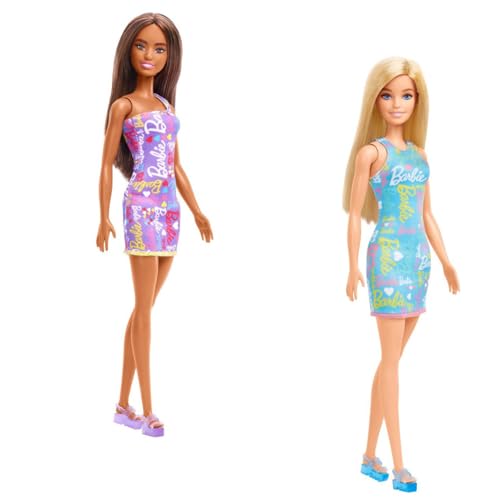 Barbie Fashion Dolls, Logo Print Kleid, 2 Pack von Barbie