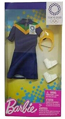 Barbie Fashion Pack – GHX86 – Olympische Spiele Tokyo 2020 – Sportbekleidung – Kleid + Visier + Sneaker von Barbie