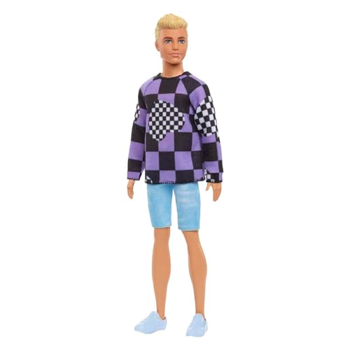 Barbie Fashionista-Puppe, Ken-Puppe mit blonden Haaren, Jeans-Shorts, Karierter Pullover, weiße Schuhe, inkl. Ken, Geschenk für Kinder, Spielzeug ab 3 Jahre,HBV25 Barbie Fashionista-Puppe, Ken-Puppe mit blonden Haaren, Jeans-Shorts, Karierter Pullover, weiße Schuhe, inkl. Ken, Geschenk für Kinder, Spielzeug ab 3 Jahre,HBV25 von Barbie