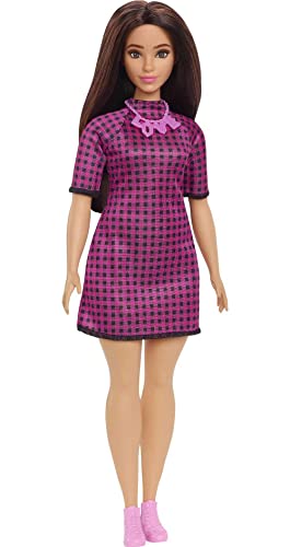 Barbie Fashionistas Puppe, Langen braunen Haaren, Kariertes Kleid, Liebeskette, rosa Schuhe, inkl. Barbiepuppe, Geschenk für Kinder, Spielzeug ab 3 Jahre,HBV20 Barbie Fashionistas Puppe, Langen braunen Haaren, Kariertes Kleid, Liebeskette, rosa Schuhe, inkl. Barbiepuppe, Geschenk für Kinder, Spielzeug ab 3 Jahre,HBV20 von Barbie