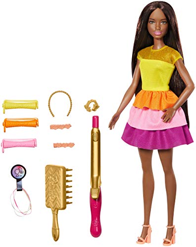 Barbie GBK25 Locken-Style Puppe, schwarzhaarig von Barbie