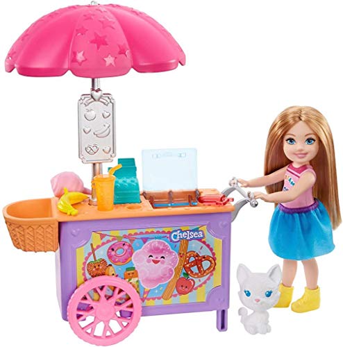 Barbie GHV76 - Chelsea-Spielset mit Puppe und Imbisswagen, ca. 15cm große Puppe, blond, mit Kätzchen und Accessoires, Spielzeug Geschenk für Kinder von 3 bis 7 Jahren von Barbie