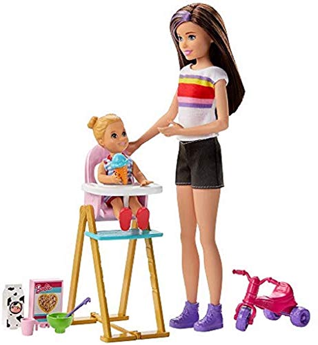 Barbie GHV87 - Skipper Babysitters Inc. Füttern Spielset mit Skipper-Puppe, Kleinkind und Zubehör, Spielzeug ab 3 Jahren Barbie GHV87 - Skipper Babysitters Inc. Füttern Spielset mit Skipper-Puppe, Kleinkind und Zubehör, Spielzeug ab 3 Jahren von Barbie