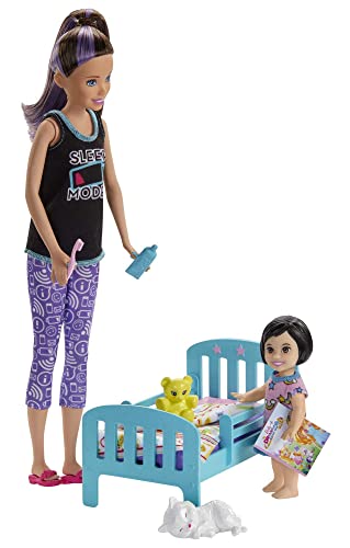 Barbie GHV88 - Skipper Babysitters Inc. Schlafenszeit Spielset mit Skipper-Puppe, Kleinkind und Zubehör, Spielzeug ab 3 Jahren von Barbie