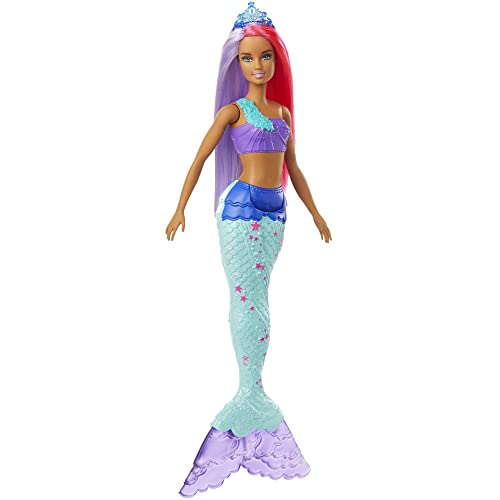 Barbie GJK09 - Dreamtopia Meerjungfrau-Puppe, ca. 30 cm groß, pink- und lilafarbenes Haar, mit Diadem, Spielzeug Geschenk für Kinder von 3 bis 7 Jahren von Barbie