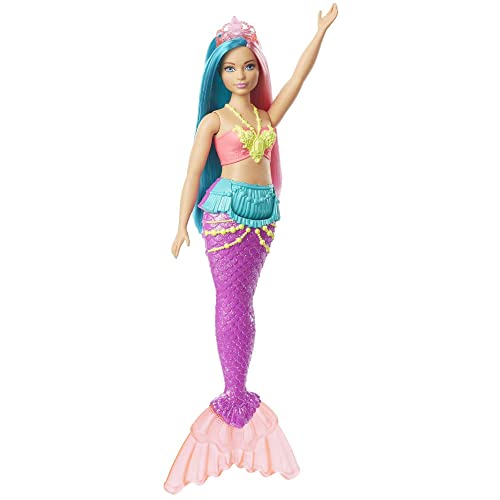 Barbie GJK11 - Dreamtopia Meerjungfrau-Puppe, ca. 30 cm groß, türkis- und pinkfarbenes Haar, mit Diadem, Spielzeug Geschenk für Kinder von 3 bis 7 Jahren Barbie GJK11 - Dreamtopia Meerjungfrau-Puppe, ca. 30 cm groß, türkis- und pinkfarbenes Haar, mit Diadem, Spielzeug Geschenk für Kinder von 3 bis 7 Jahren von Barbie
