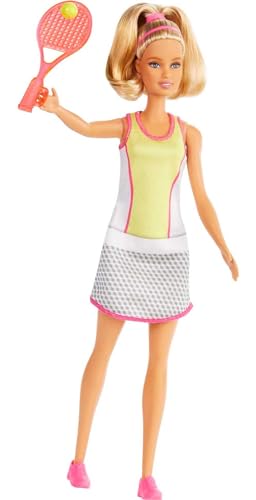 Barbie GJL65 - Tennisspielerin-Puppe, blond, mit Tennisdress, Tennisschläger und Tennisball, Spielzeug ab 3 Jahren Barbie GJL65 - Tennisspielerin-Puppe, blond, mit Tennisdress, Tennisschläger und Tennisball, Spielzeug ab 3 Jahren von Barbie