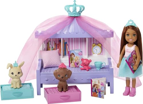 Barbie GML74 Prinzessinnen-Abenteuer Geschichten-Spielset mit Chelsea-Puppe, für Kinder von 3 bis 7 Jahren von Barbie