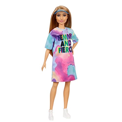 Barbie GRB51 - Fashionista Puppe mit Tie Dye Kleid, Spielzeug für Kinder ab 3 Jahren Barbie GRB51 - Fashionista Puppe mit Tie Dye Kleid, Spielzeug für Kinder ab 3 Jahren von Barbie