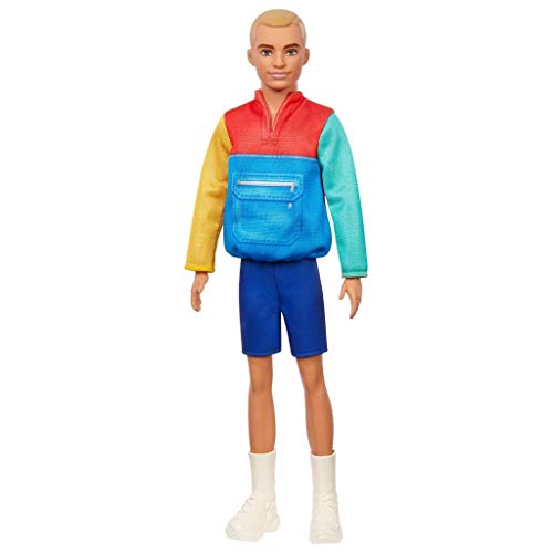 Barbie GRB88 - Ken Fashionistas Puppe in Blockfarben Jacke, Spielzeug für Kinder von 3 bis 8 Jahren Barbie GRB88 - Ken Fashionistas Puppe in Blockfarben Jacke, Spielzeug für Kinder von 3 bis 8 Jahren von Barbie
