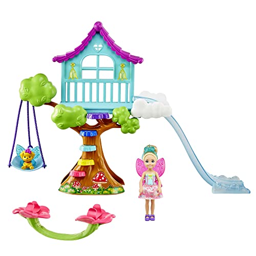 Barbie GTF49 - Dreamtopia Chelsea Regenbogen-Schaukel-Spielset mit Puppe, Geschenk für Kinder von 3 bis 7 Jahren von Barbie
