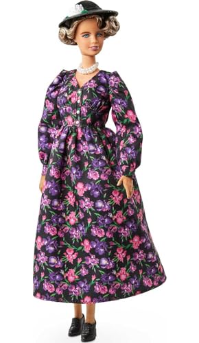 Barbie GTJ79 - Inspiring Women Eleanor Roosevelt Puppe (ca. 30 cm groß) mit geblümten Kleid, Puppenständer und Echtheitszertifikat, Geschenk für Kinder und Sammler von Barbie