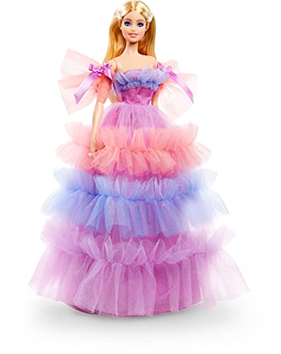 Barbie GTJ85 - Barbie Signature Birthday Wishes Puppe (blond, ca. 33 cm) mit Kleid, Geburtstagsgeschenk für Kinder ab 6 Jahren von Barbie
