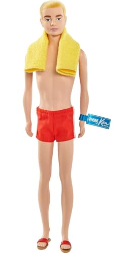 Barbie GTJ89 - Barbie Signature Ken 60th Anniversary, Neuauflage der Originalpuppe (ca. 30 cm groß) mit Silkstone-Körper und Armband, für erwachsene Sammler von Barbie